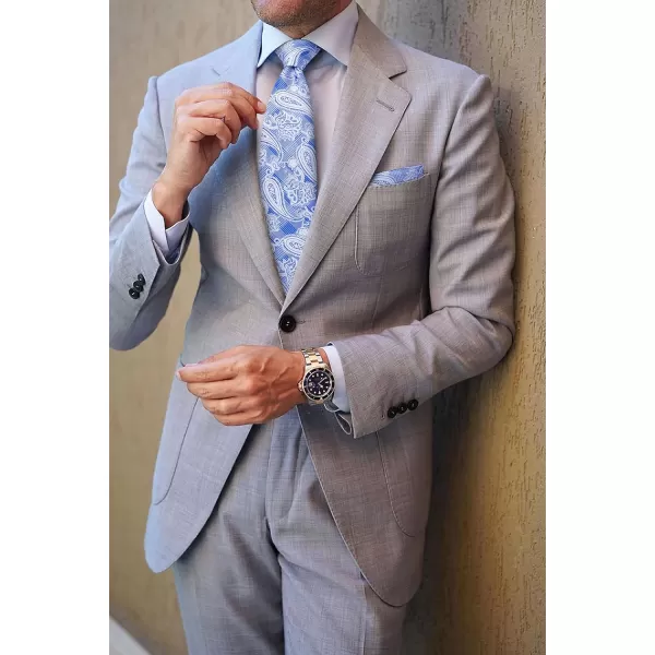 HISDERN Ties for Men Paisley Floral Tie Handkerchief Classic Woven Business Formal Necktie and Pocket Square Set Wedding