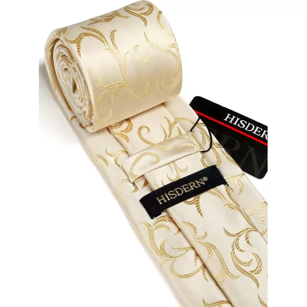 HISDERN Ties for Men Paisley Floral Tie Handkerchief Classic Woven Business Formal Necktie and Pocket Square Set Wedding