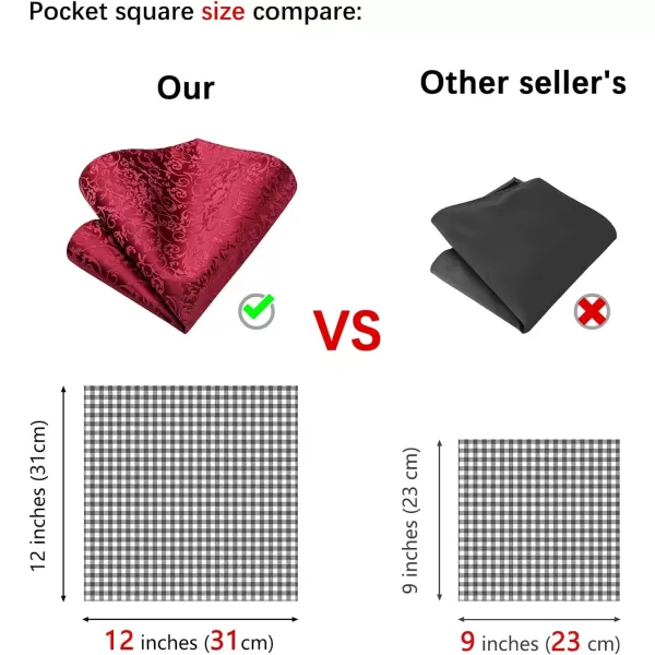 HISDERN Ties for Men Paisley Floral Tie Handkerchief Classic Woven Business Formal Necktie and Pocket Square Set Wedding