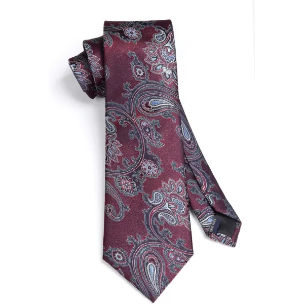 HISDERN Ties for Men Paisley Floral Tie Handkerchief Classic Woven Business Formal Necktie and Pocket Square Set Wedding