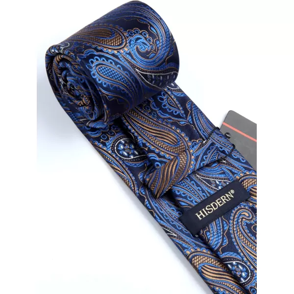 HISDERN Ties for Men Paisley Floral Tie Handkerchief Classic Woven Business Formal Necktie and Pocket Square Set Wedding