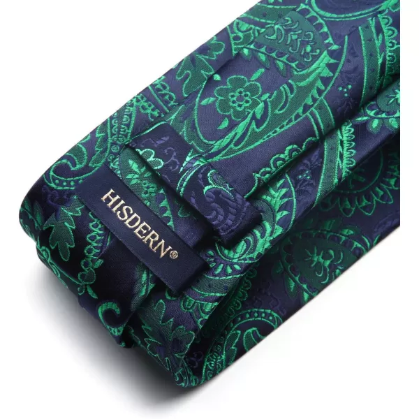 HISDERN Ties for Men Paisley Floral Tie Handkerchief Classic Woven Business Formal Necktie and Pocket Square Set Wedding