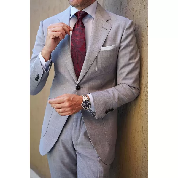HISDERN Ties for Men Paisley Floral Tie Handkerchief Classic Woven Business Formal Necktie and Pocket Square Set Wedding