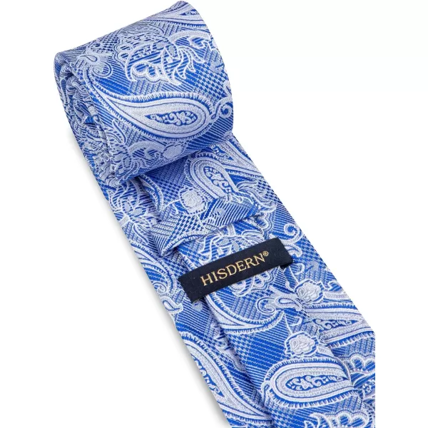 HISDERN Ties for Men Paisley Floral Tie Handkerchief Classic Woven Business Formal Necktie and Pocket Square Set Wedding