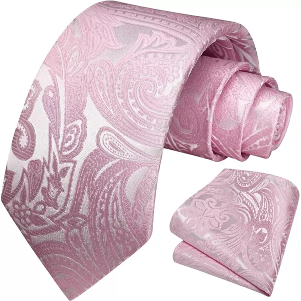 HISDERN Ties for Men Paisley Floral Tie Handkerchief Classic Woven Business Formal Necktie and Pocket Square Set Wedding