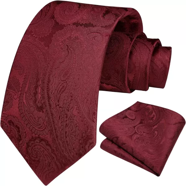 HISDERN Ties for Men Paisley Floral Tie Handkerchief Classic Woven Business Formal Necktie and Pocket Square Set Wedding