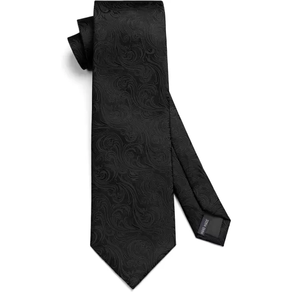 HISDERN Ties for Men Paisley Floral Tie Handkerchief Classic Woven Business Formal Necktie and Pocket Square Set Wedding