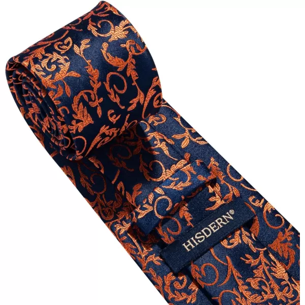 HISDERN Ties for Men Paisley Floral Tie Handkerchief Classic Woven Business Formal Necktie and Pocket Square Set Wedding
