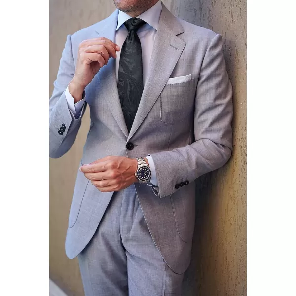 HISDERN Ties for Men Paisley Floral Tie Handkerchief Classic Woven Business Formal Necktie and Pocket Square Set Wedding