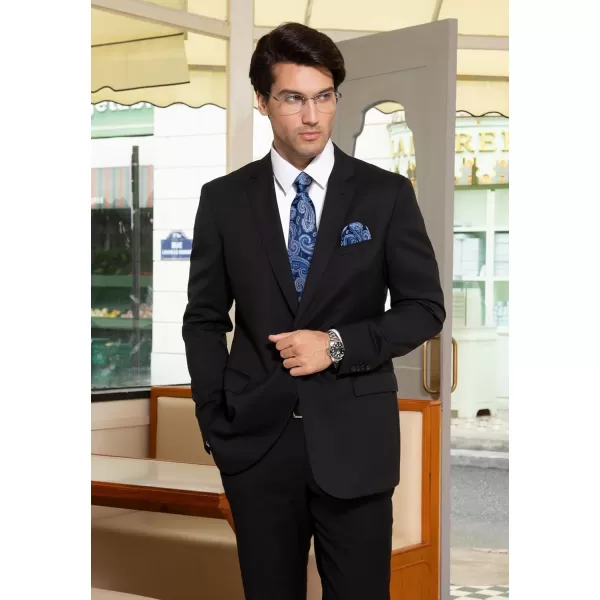 HISDERN Ties for Men Paisley Floral Tie Handkerchief Classic Woven Business Formal Necktie and Pocket Square Set Wedding