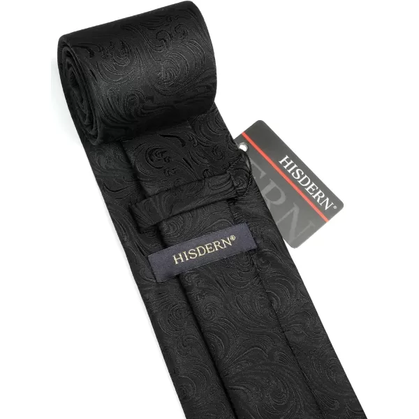 HISDERN Ties for Men Paisley Floral Tie Handkerchief Classic Woven Business Formal Necktie and Pocket Square Set Wedding
