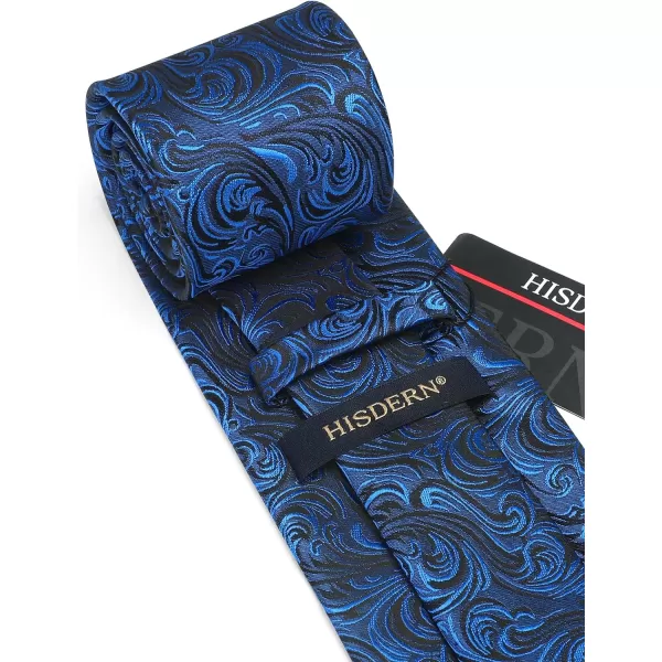 HISDERN Ties for Men Paisley Floral Tie Handkerchief Classic Woven Business Formal Necktie and Pocket Square Set Wedding