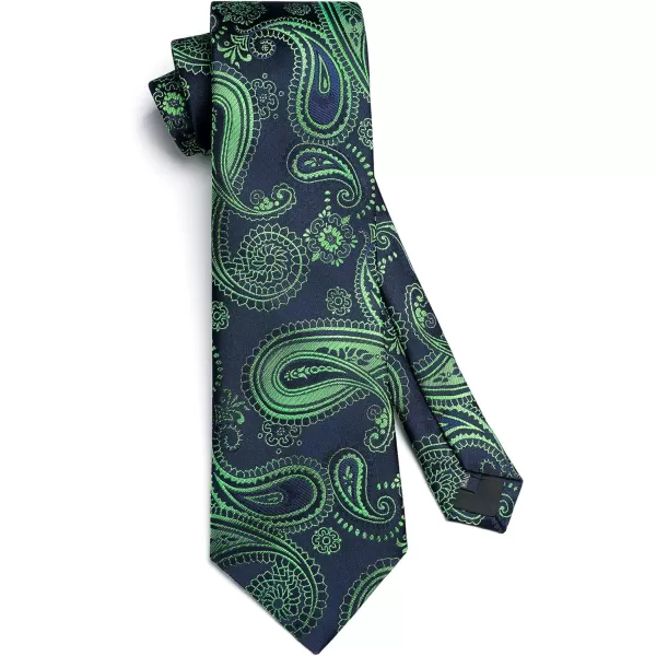 HISDERN Ties for Men Paisley Floral Tie Handkerchief Classic Woven Business Formal Necktie and Pocket Square Set Wedding