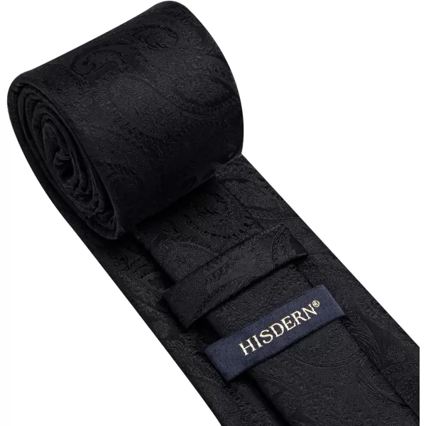 HISDERN Ties for Men Paisley Floral Tie Handkerchief Classic Woven Business Formal Necktie and Pocket Square Set Wedding