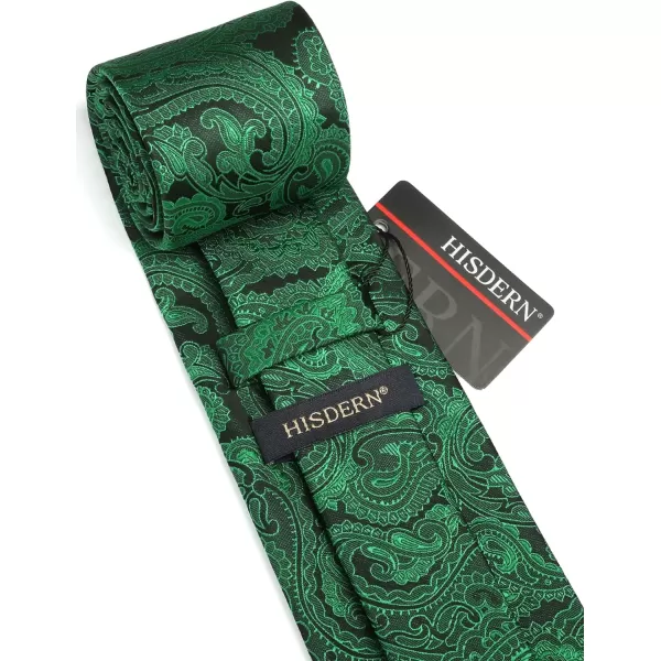HISDERN Ties for Men Paisley Floral Tie Handkerchief Classic Woven Business Formal Necktie and Pocket Square Set Wedding
