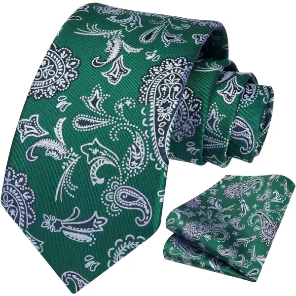 HISDERN Ties for Men Paisley Floral Tie Handkerchief Classic Woven Business Formal Necktie and Pocket Square Set Wedding