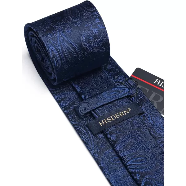 HISDERN Ties for Men Paisley Floral Tie Handkerchief Classic Woven Business Formal Necktie and Pocket Square Set Wedding