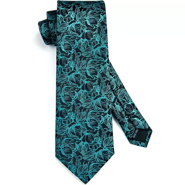 HISDERN Ties for Men Paisley Floral Tie Handkerchief Classic Woven Business Formal Necktie and Pocket Square Set Wedding