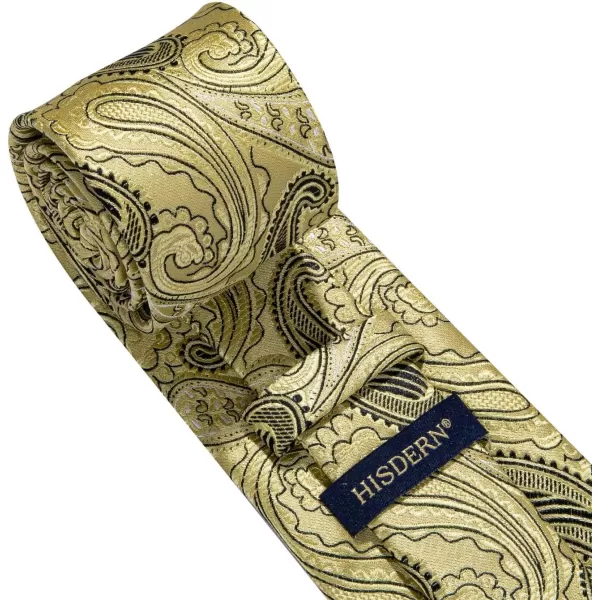 HISDERN Ties for Men Paisley Floral Tie Handkerchief Classic Woven Business Formal Necktie and Pocket Square Set Wedding