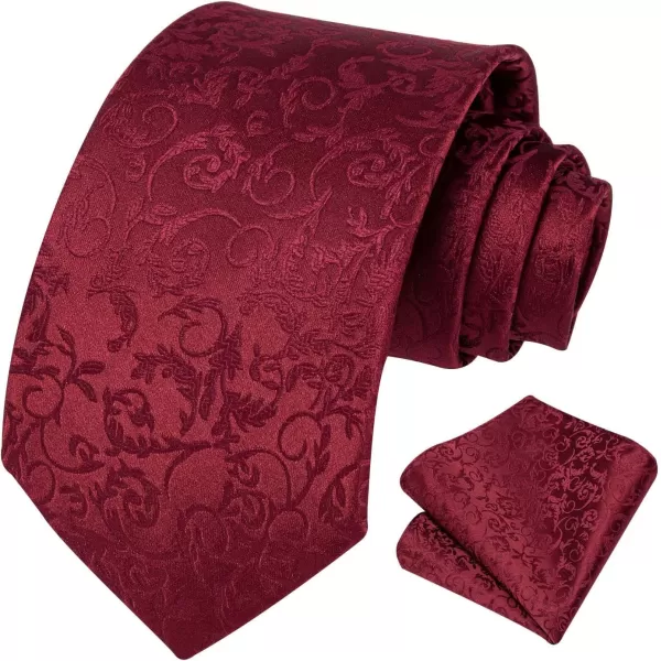 HISDERN Ties for Men Paisley Floral Tie Handkerchief Classic Woven Business Formal Necktie and Pocket Square Set Wedding