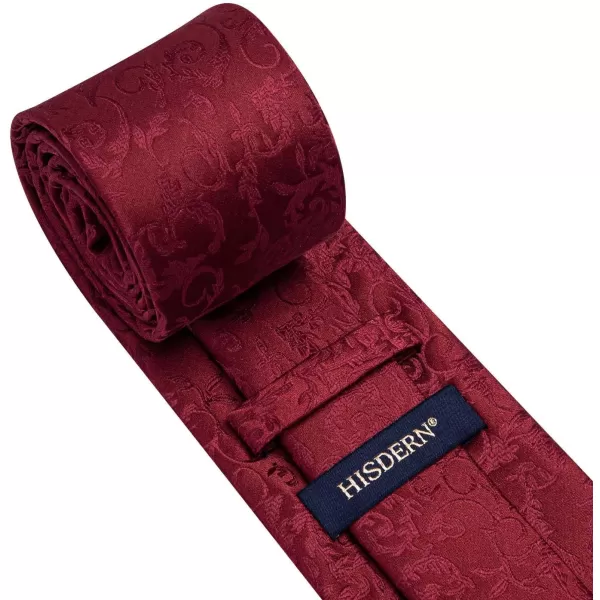 HISDERN Ties for Men Paisley Floral Tie Handkerchief Classic Woven Business Formal Necktie and Pocket Square Set Wedding