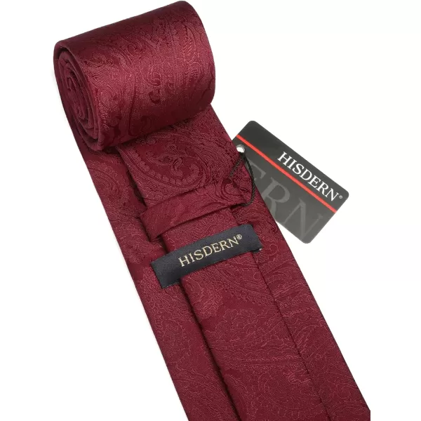HISDERN Ties for Men Paisley Floral Tie Handkerchief Classic Woven Business Formal Necktie and Pocket Square Set Wedding