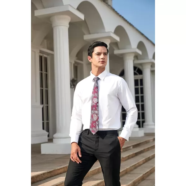 HISDERN Ties for Men Paisley Floral Tie Handkerchief Classic Woven Business Formal Necktie and Pocket Square Set Wedding