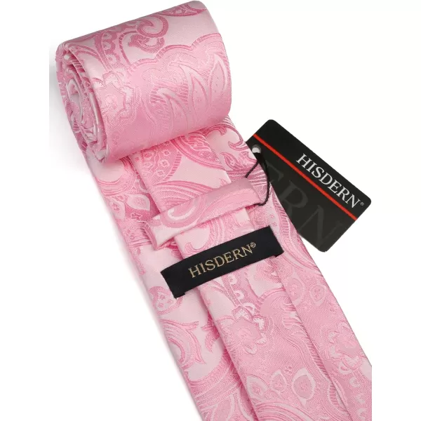 HISDERN Ties for Men Paisley Floral Tie Handkerchief Classic Woven Business Formal Necktie and Pocket Square Set Wedding