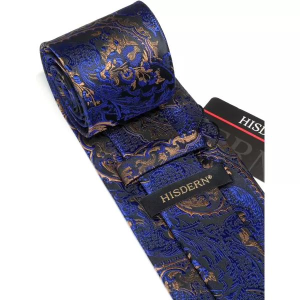 HISDERN Ties for Men Paisley Floral Tie Handkerchief Classic Woven Business Formal Necktie and Pocket Square Set Wedding