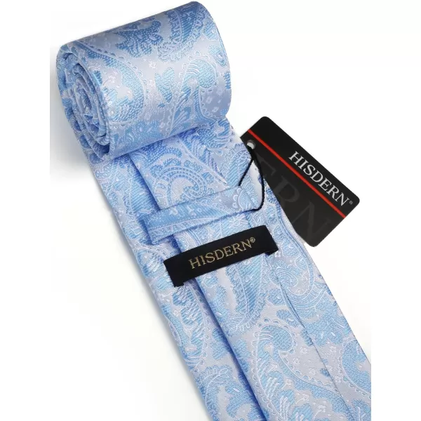 HISDERN Ties for Men Paisley Floral Tie Handkerchief Classic Woven Business Formal Necktie and Pocket Square Set Wedding