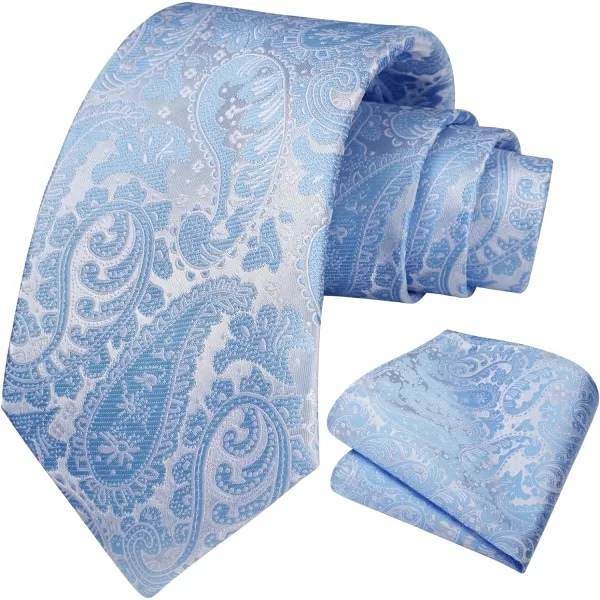HISDERN Ties for Men Paisley Floral Tie Handkerchief Classic Woven Business Formal Necktie and Pocket Square Set Wedding