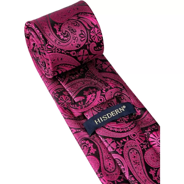 HISDERN Ties for Men Paisley Floral Tie Handkerchief Classic Woven Business Formal Necktie and Pocket Square Set Wedding