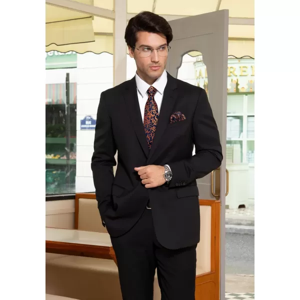 HISDERN Ties for Men Paisley Floral Tie Handkerchief Classic Woven Business Formal Necktie and Pocket Square Set Wedding