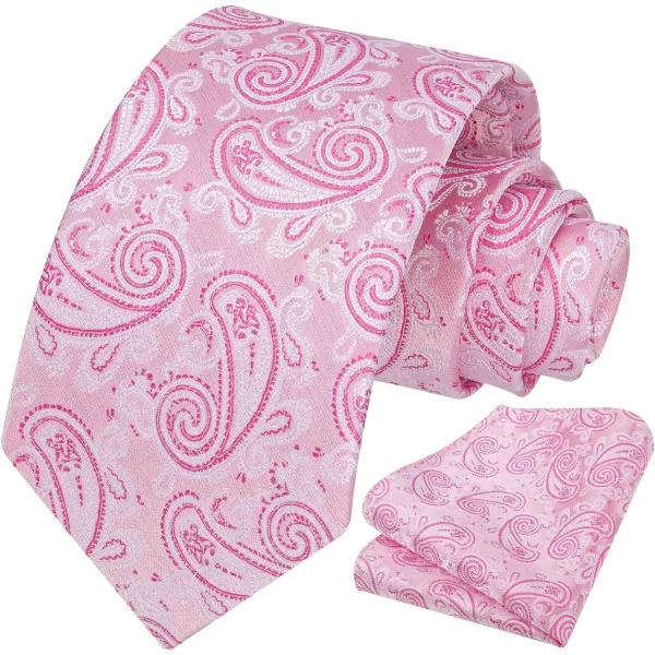 HISDERN Ties for Men Paisley Floral Tie Handkerchief Classic Woven Business Formal Necktie and Pocket Square Set Wedding