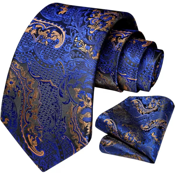 HISDERN Ties for Men Paisley Floral Tie Handkerchief Classic Woven Business Formal Necktie and Pocket Square Set Wedding