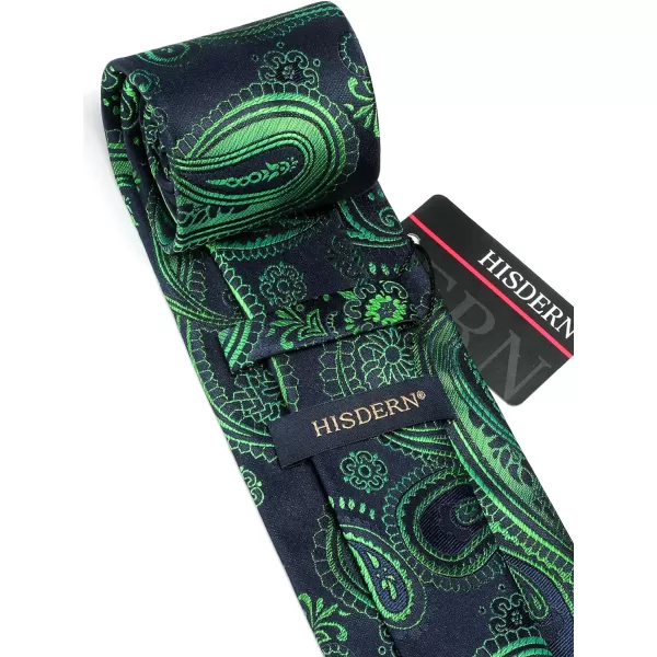 HISDERN Ties for Men Paisley Floral Tie Handkerchief Classic Woven Business Formal Necktie and Pocket Square Set Wedding