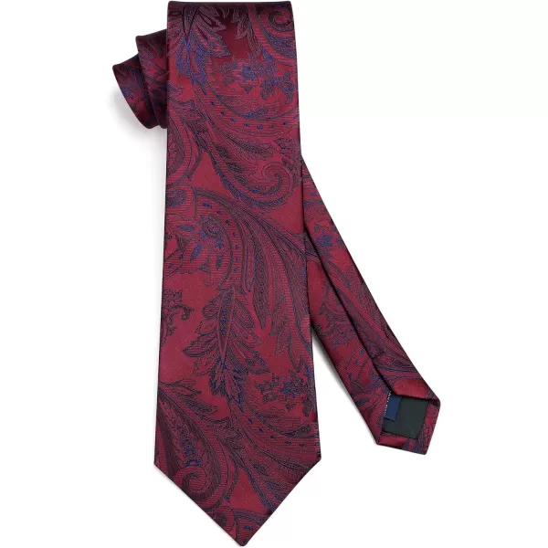 HISDERN Ties for Men Paisley Floral Tie Handkerchief Classic Woven Business Formal Necktie and Pocket Square Set Wedding