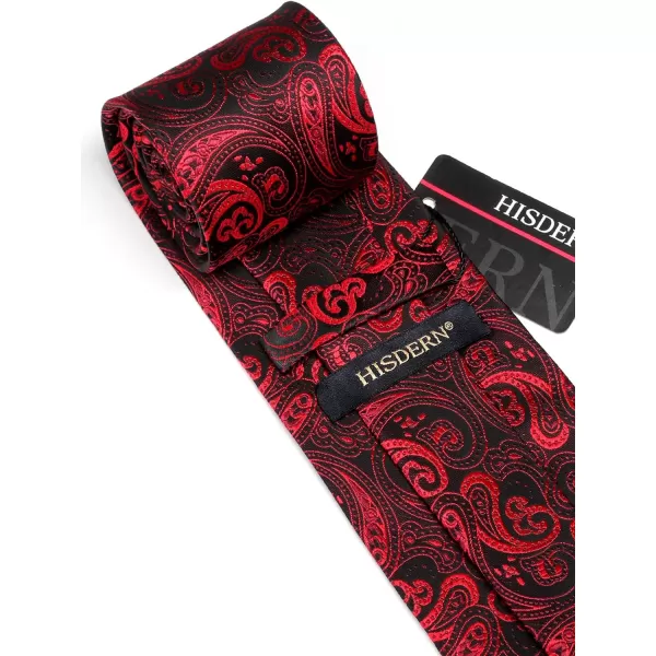HISDERN Ties for Men Paisley Floral Tie Handkerchief Classic Woven Business Formal Necktie and Pocket Square Set Wedding