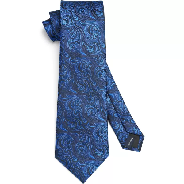 HISDERN Ties for Men Paisley Floral Tie Handkerchief Classic Woven Business Formal Necktie and Pocket Square Set Wedding