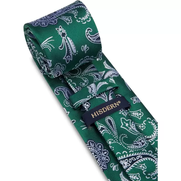 HISDERN Ties for Men Paisley Floral Tie Handkerchief Classic Woven Business Formal Necktie and Pocket Square Set Wedding