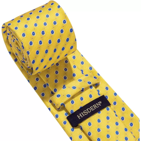 HISDERN Ties for Men Paisley Tie and Pocket Square Woven Classic Floral Mens Ties Handkerchief Set Wedding Party Necktie