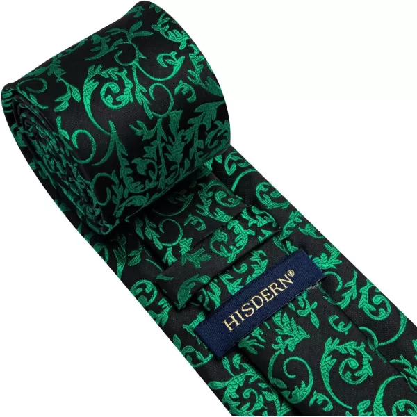 HISDERN Ties for Men Paisley Tie and Pocket Square Woven Classic Floral Mens Ties Handkerchief Set Wedding Party Necktie