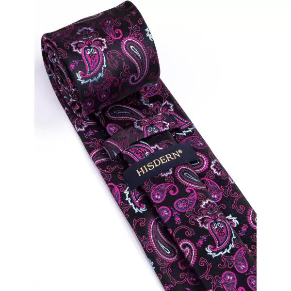 HISDERN Ties for Men Paisley Tie and Pocket Square Woven Classic Floral Mens Ties Handkerchief Set Wedding Party Necktie