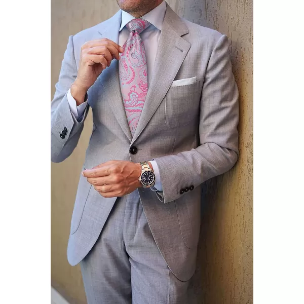 HISDERN Ties for Men Paisley Tie and Pocket Square Woven Classic Floral Mens Ties Handkerchief Set Wedding Party Necktie