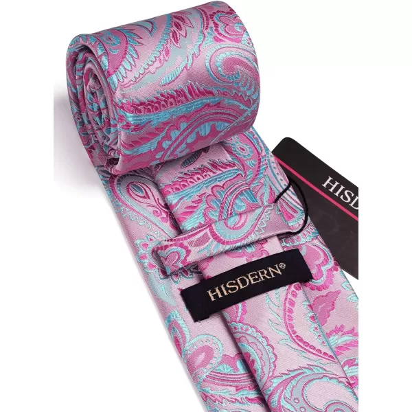 HISDERN Ties for Men Paisley Tie and Pocket Square Woven Classic Floral Mens Ties Handkerchief Set Wedding Party Necktie
