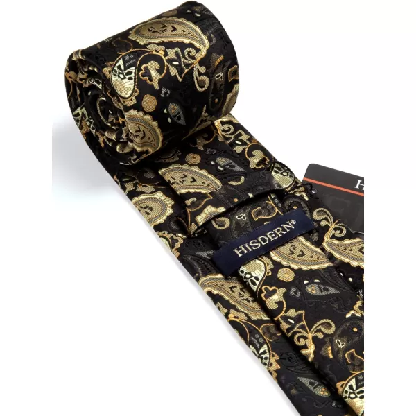 HISDERN Ties for Men Paisley Tie and Pocket Square Woven Classic Floral Mens Ties Handkerchief Set Wedding Party Necktie