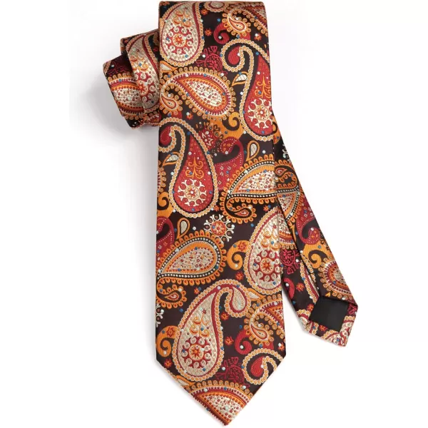HISDERN Ties for Men Paisley Tie and Pocket Square Woven Classic Floral Mens Ties Handkerchief Set Wedding Party Necktie