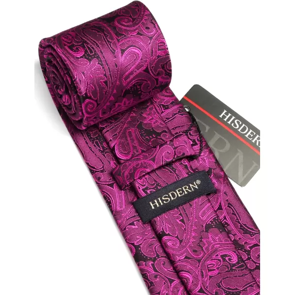 HISDERN Ties for Men Paisley Tie and Pocket Square Woven Classic Floral Mens Ties Handkerchief Set Wedding Party Necktie