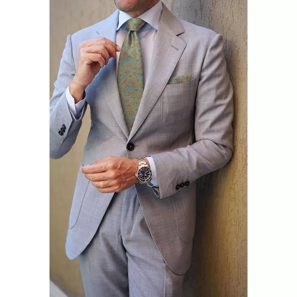 HISDERN Ties for Men Paisley Tie and Pocket Square Woven Classic Floral Mens Ties Handkerchief Set Wedding Party Necktie