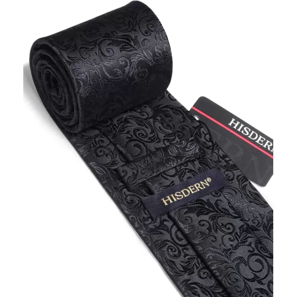 HISDERN Ties for Men Paisley Tie and Pocket Square Woven Classic Floral Mens Ties Handkerchief Set Wedding Party Necktie